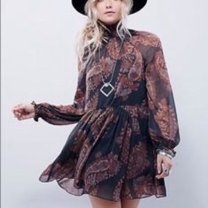 Free people forget me not sheer dress paisley
